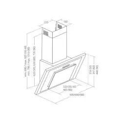 OKAP KUCHENNY KOMINOWY SZKLANY AKPO WK-4 NERO ECO 90 BIAŁY - Akpo