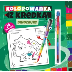 KOLOROWANKA Z KREDKĄ. DINOZAURY Marcin Południak - Wydawnictwo Pryzmat