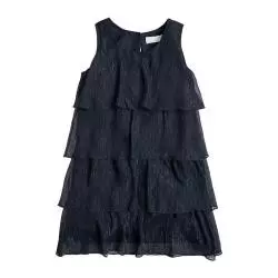 SUKIENKA DZIEWCZĘCA BEZ RĘKAWÓW GRANATOWA FALBANY 152 CM COOL CLUB