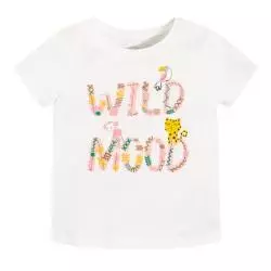 T-SHIRT DZIEWCZĘCY BIAŁY WILD MOOD 128 CM COOL CLUB - Cool Club