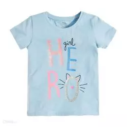 T-SHIRT DZIEWCZĘCY NIEBIESKI HERO GIRL 134 CM COOL CLUB - Cool Club