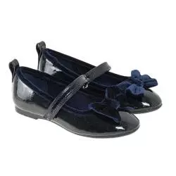 BALERINY DZIEWCZĘCE BŁYSZCZĄCE GRANATOWE KOKARDA 35 COOL CLUB