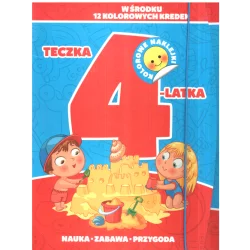 TECZKA 4-LATKA NAUKA ZABAWA PRZYGODA. TRZY KSIĄŻECZKI + KREDKI - Damidos