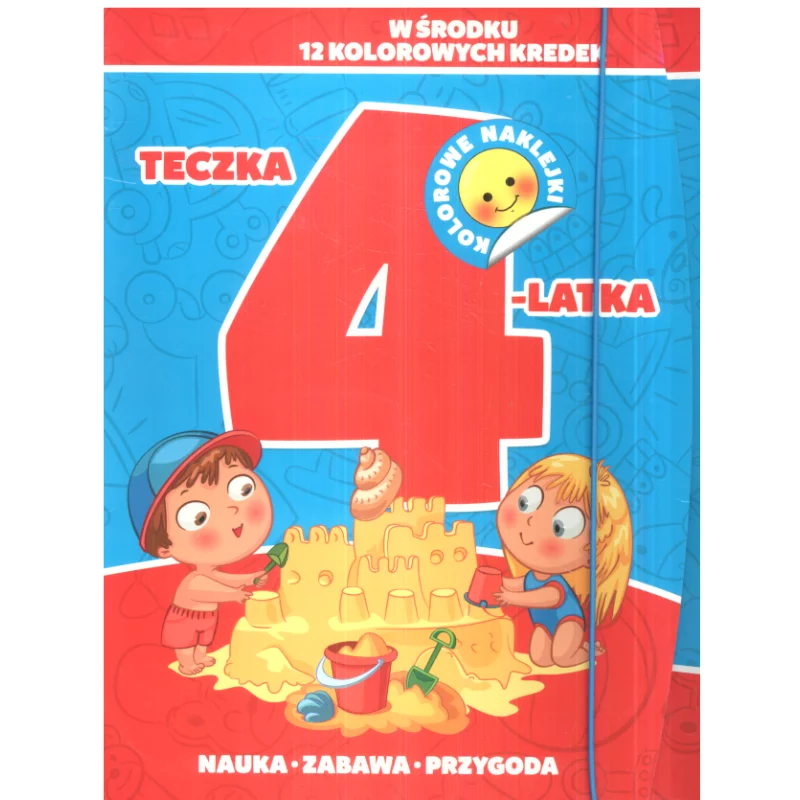 TECZKA 4-LATKA NAUKA ZABAWA PRZYGODA. TRZY KSIĄŻECZKI + KREDKI - Damidos