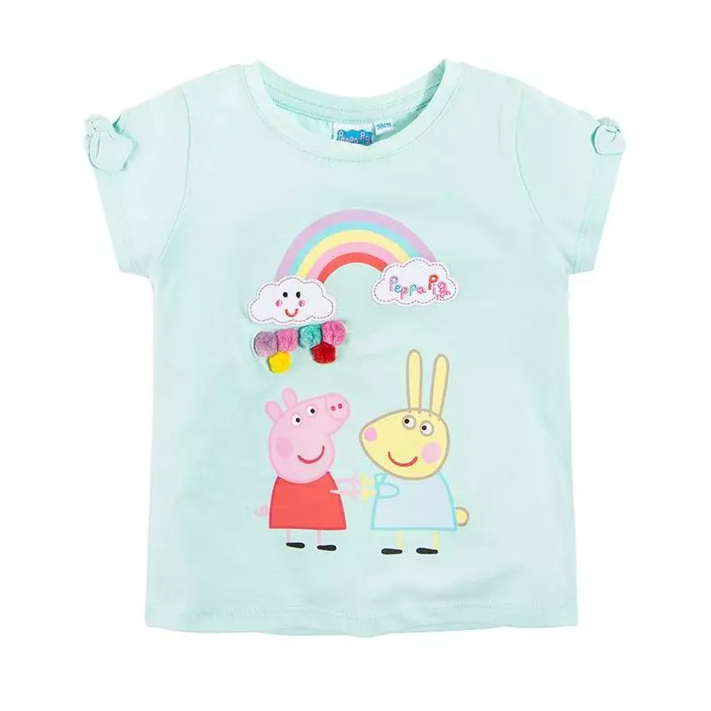 T-SHIRT DZIEWCZĘCY MIĘTOWY ŚWINKA PEPPA 110 CM COOL CLUB - Cool Club