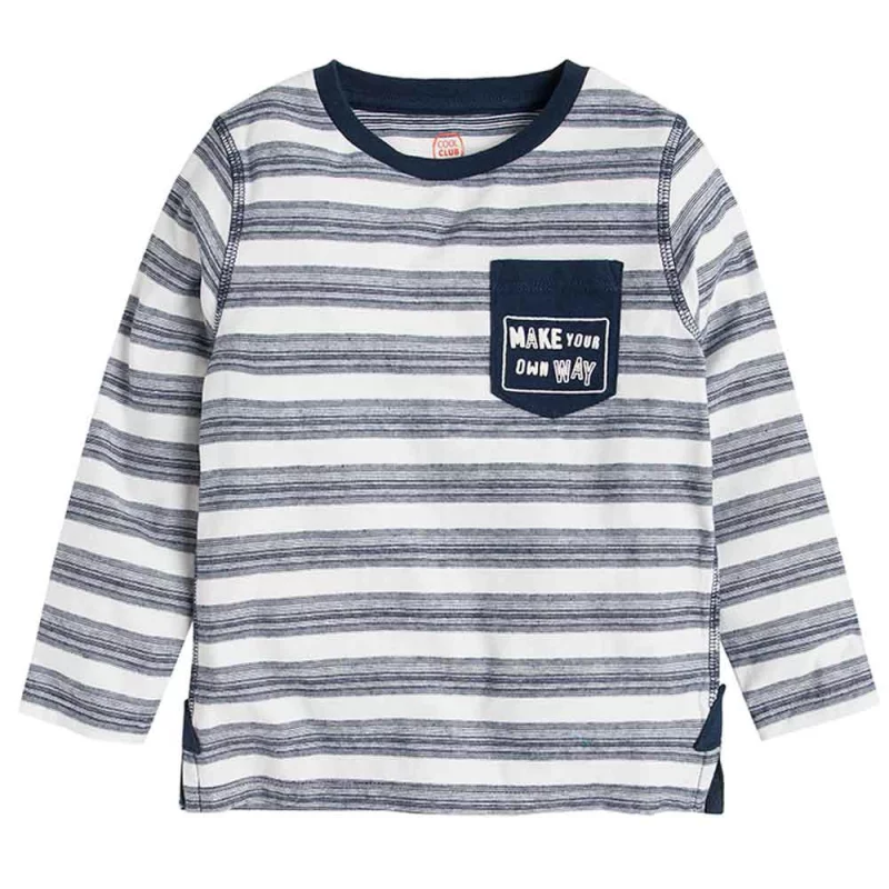 BLUZKA CHŁOPIĘCA Z DŁUGIM RĘKAWEM PASKI 98 CM COOL CLUB II GATUNEK - Cool Club