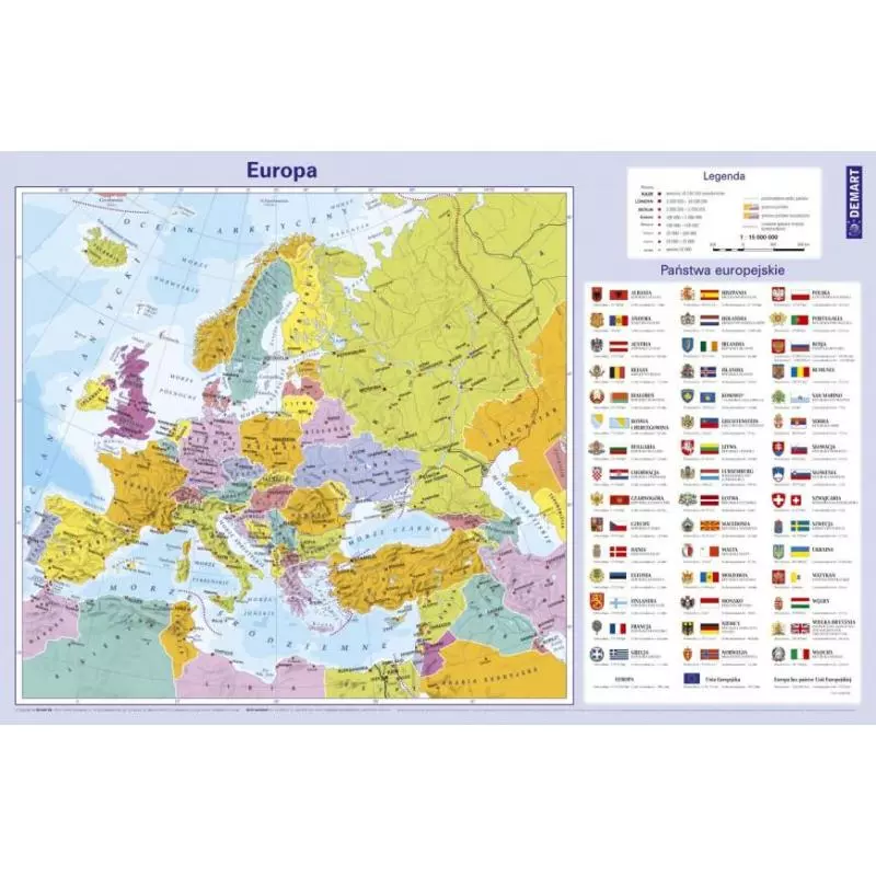 MAPA EUROPY PODKŁADKA NA BIURKO - Demart