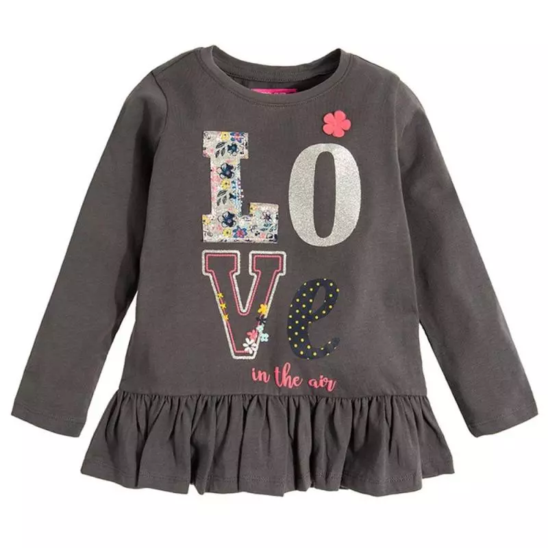 BLUZKA DZIEWCZĘCA Z DŁUGIM RĘKAWEM LOVE 116 CM COOL CLUB - Cool Club