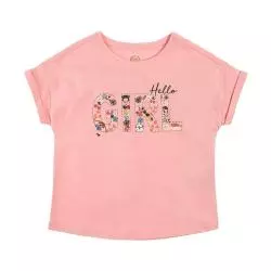 T-SHIRT DZIEWCZĘCY RÓŻOWY HELLO GIRL 146 CM COOL CLUB - Cool Club