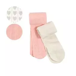 RAJSTOPY DZIEWCZĘCE ECRU RÓŻOWE 2 SZT. 92/98 COOL CLUB - Cool Club