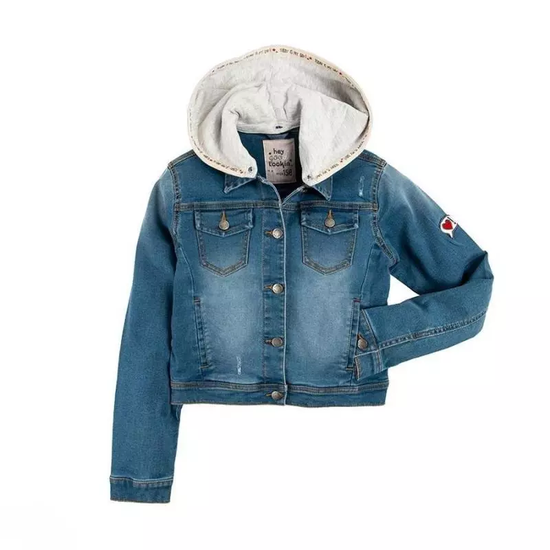 KURTKA JEANSOWA DZIEWCZĘCA Z KAPTUREM 134 CM COOL CLUB - Cool Club