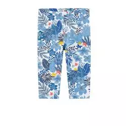 LEGGINSY DZIEWCZĘCE 3/4 BIAŁE NIEBIESKIE KWIATY 122 CM COOL CLUB - Cool Club