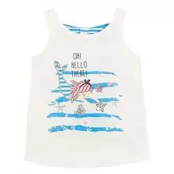 T-SHIRT DZIEWCZĘCY BEZ RĘKAWÓW BIAŁY SYRENKA 104 CM COOL CLUB - Cool Club