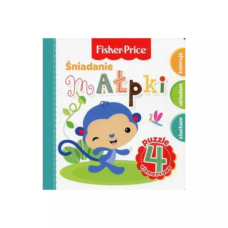 FISHER PRICE ŚNIADANIE MAŁPKI PUZZLE 4 ELEMENTOWE 2+ - Olesiejuk