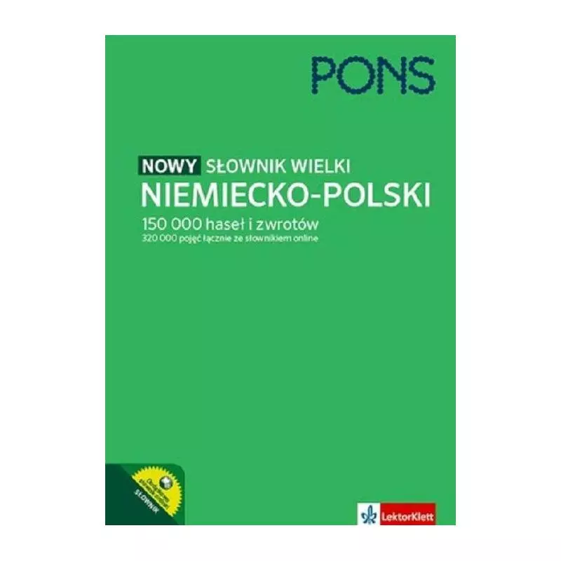 WIELKI SŁOWNIKI NIEMIECKO-POLSKI PONS 150 000 HASEŁ I ZWROTÓW - Pons