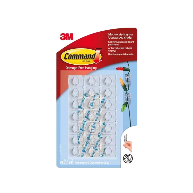 HACZYKI PRZEZROCZYSTE 20 SZT. COMMAND - 3M HACZYKI PRZEZROCZYSTE 20 SZT. COMMAND - 3M