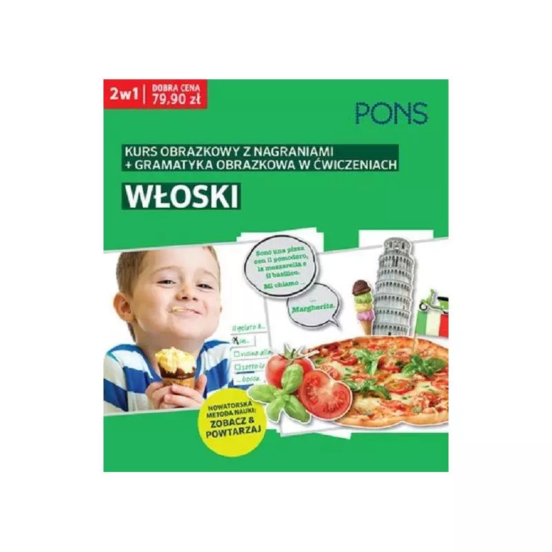 WŁOSKI KURS OBRAZKOWY Z NAGRANIAMI + GRAMATYKA OBRAZKOWA W ĆWICZENIACH - Pons