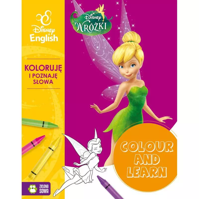 DISNEY WRÓŻKI KOLORUJE I POZNAJĘ SŁOWA DISNEY ENGLISH 4+ - Zielona Sowa