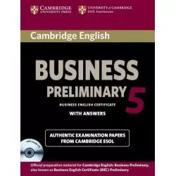 CAMBRIDGE ENGLISH BUSINESS 5 PRELIMINARY SELF-STUDY PACK STUDENTS BOOK WITH ANSWERS AND AUDIO CD - Cambridge University Press