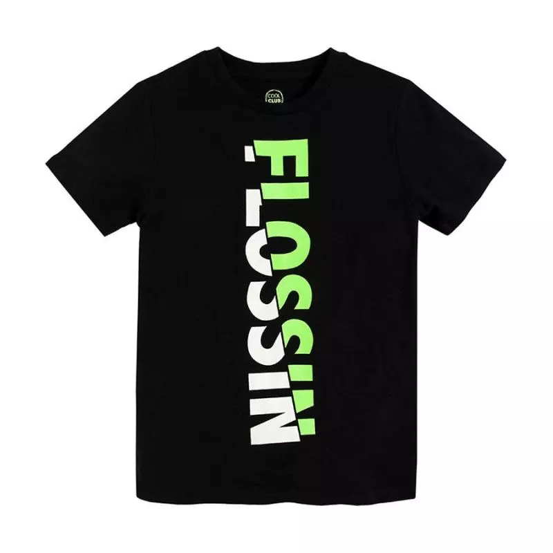 T-SHIRT CHŁOPIĘCY CZARNY FLOSSIN 104 CM COOL CLUB - Cool Club