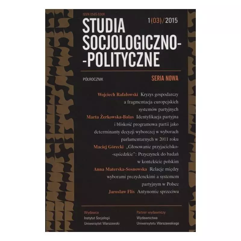 STUDIA SOCJOLOGICZNO-POLITYCZNE 1(03)/2015 - Wydawnictwa Uniwersytetu Warszawskiego