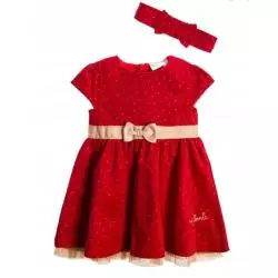 SUKIENKA DZIEWCZĘCA MYSZKA MINNIE CZERWONA ZŁOTE KROPKI + OPASKA 98 CM COOL CLUB