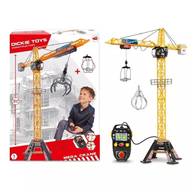 DŹWIG BUDOWLANY 120 CM MEGA CRANE 3+ - Dickie Toys