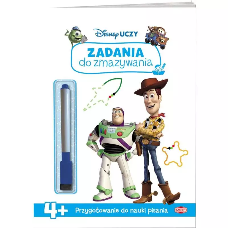 DISNEY UCZY TOY STORY ZADANIA DO ZMAZYWANIA + PISAK - Ameet