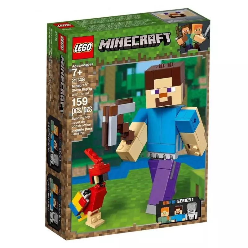 STEVE Z PAPUGĄ BIGFIG LEGO MINECRAFT 21148 - Lego