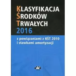 KLASYFIKACJA ŚRODKÓW TRWAŁYCH 2016 Z POWIĄZANIAMI Z KŚT 2010 I STAWKAMI AMORTYZACJI - ODDK