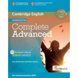 COMPLETE ADVANCED STUDENTS BOOK WITHOUT ANSWERS + TESTBANK + CD - Cambridge University Press