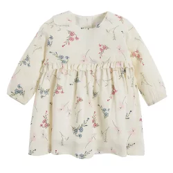 SUKIENKA DZIEWCZĘCA ECRU KWIATKI 74 CM COOL CLUB - Cool Club