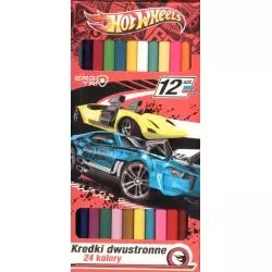 HOT WHEELS KREDKI SZKOLNE DWUSTRONNE 12 SZTUK 24 KOLORY