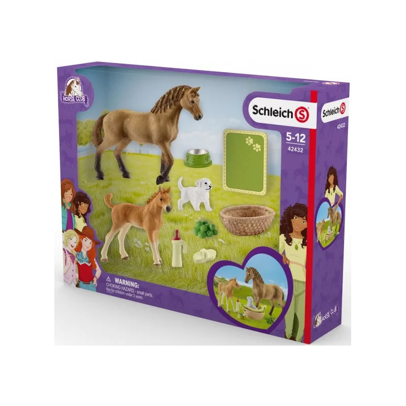 ZESTAW PIELĘGNACYJNY QUARTER HORSE + ŹREBIĘ SCHLEICH HORSE CLUB 42432 - Schleich