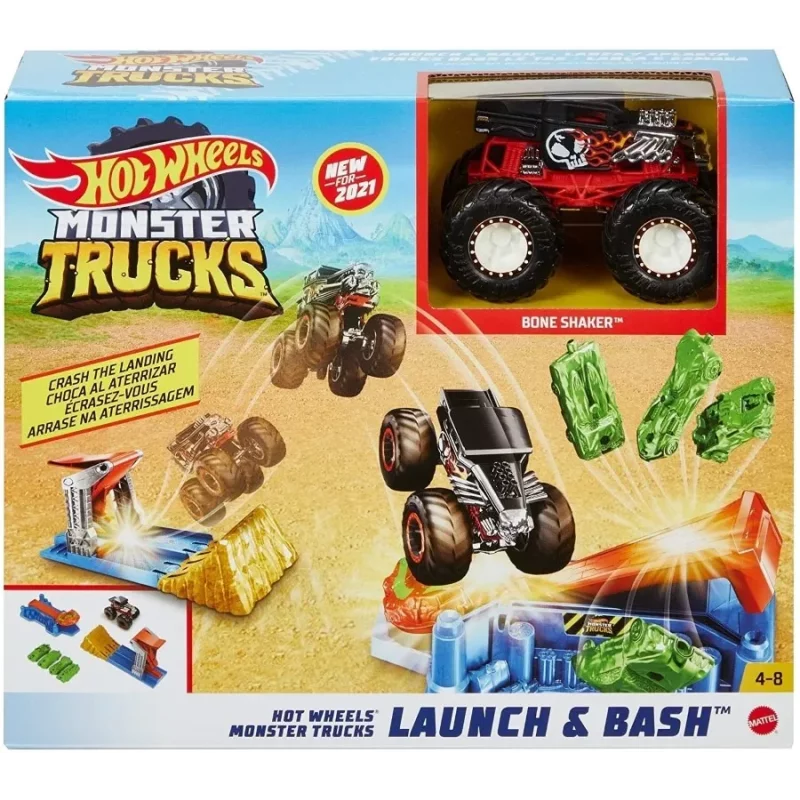 KASKADERSKIE LĄDOWANIE ZESTAW MONSTER TRUCK HOT WHEELS 4-8 LAT - Mattel