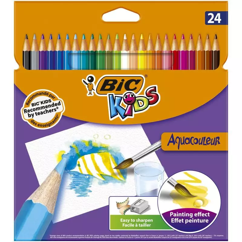 BIC KIDS AQUACOULEUR KREDKI AKWARELOWE 24 KOLORY - BiC