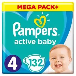 PIELUCHY PAMPERS ACTIVE BABY ROZMIAR 4 132 SZT. 9-14 KG - Procter & Gamble