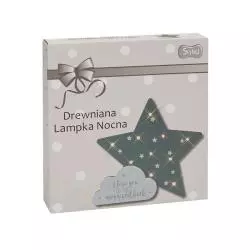 DREWNIANA LAMPKA NOCNA GWIAZDKA 20 CM - Smiki