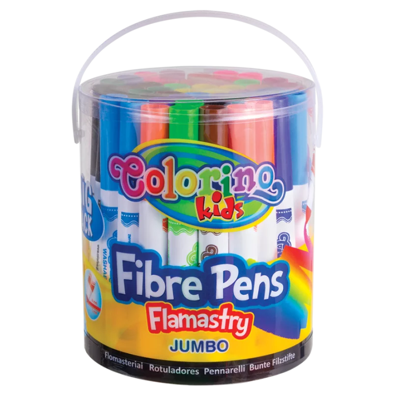 FLAMASTRY COLORINO KIDS JUMBO ZE STOŻKOWĄ KOŃCÓWKĄ 48 SZTUK TUBA 12 KOLORÓW II GATUNEK - Patio