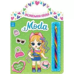 MODA. ŚWIAT MODELEK. KOLOROWANKA Z NAKLEJKAMI + ZACZAROWANA KREDKA 4+ - Aksjomat