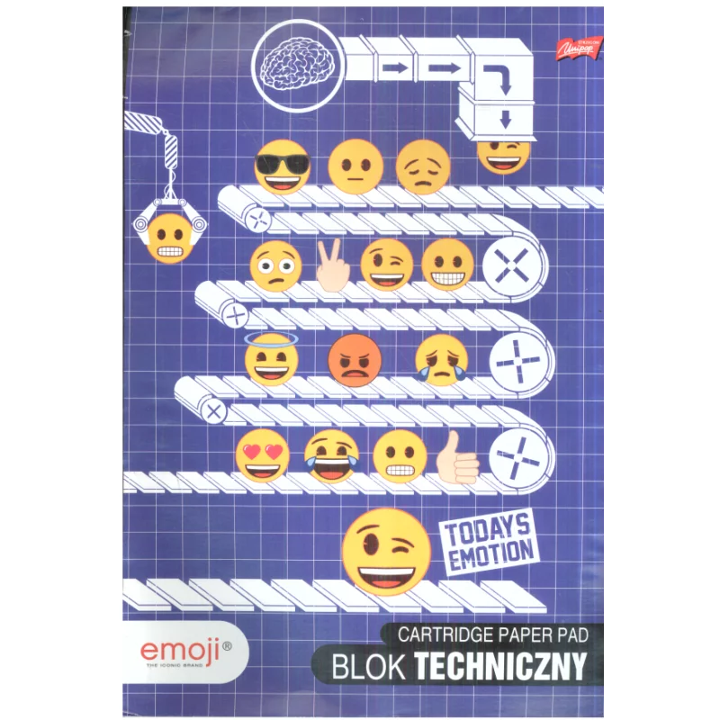 BLOK TECHNICZNY BIAŁY 10 KARTEK A4 EMOJI - St. Majewski