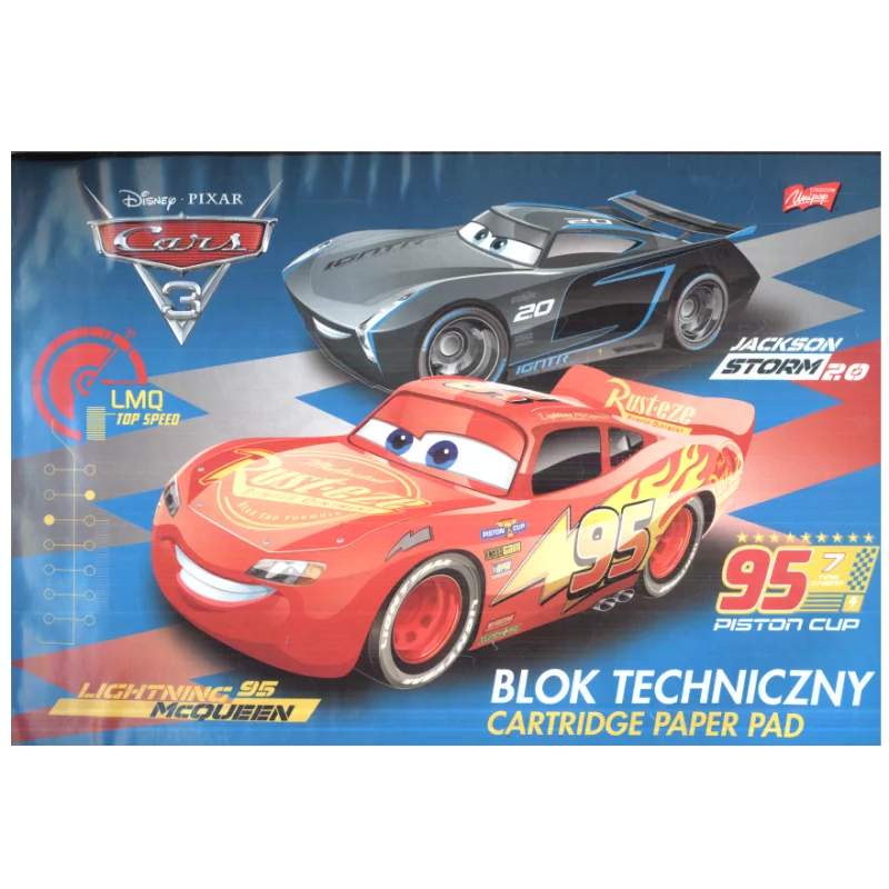 BLOK TECHNICZNY BIAŁY 10 KARTEK A4 AUTA - St. Majewski