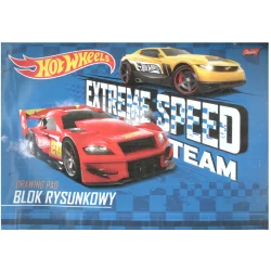 BLOK RYSUNKOWY BIAŁY 20 KARTEK A4 HOT WHEELS - St. Majewski