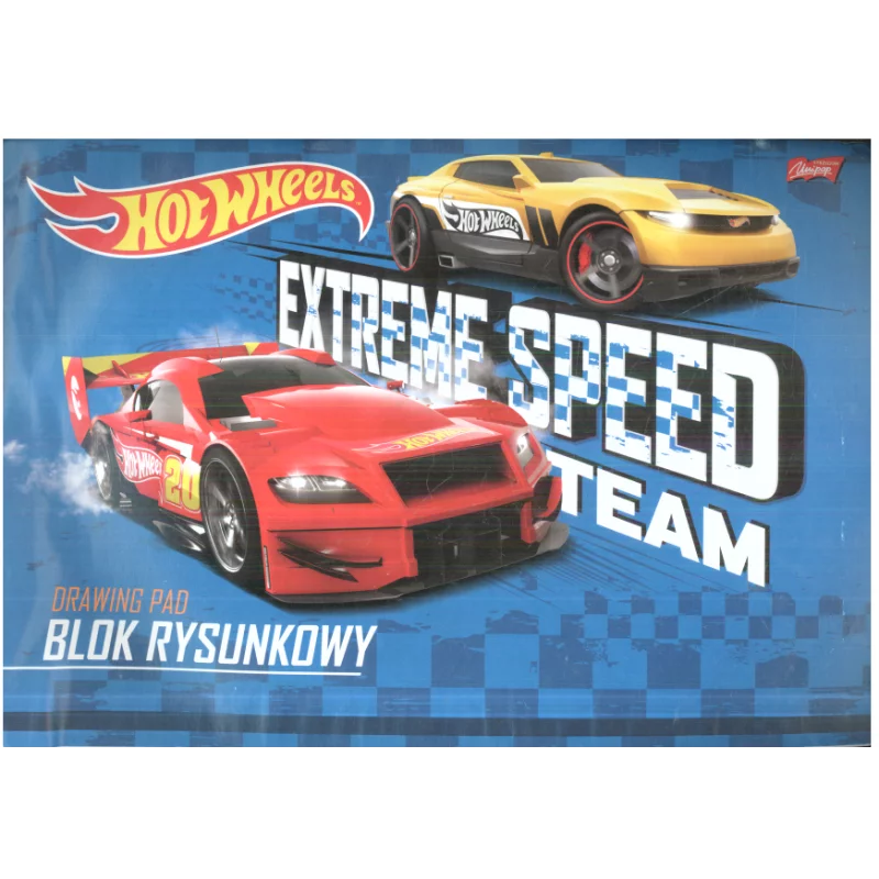 BLOK RYSUNKOWY BIAŁY 20 KARTEK A4 HOT WHEELS - St. Majewski