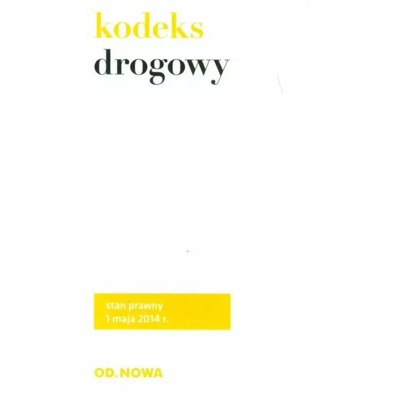 KODEKS DROGOWY - od.nowa