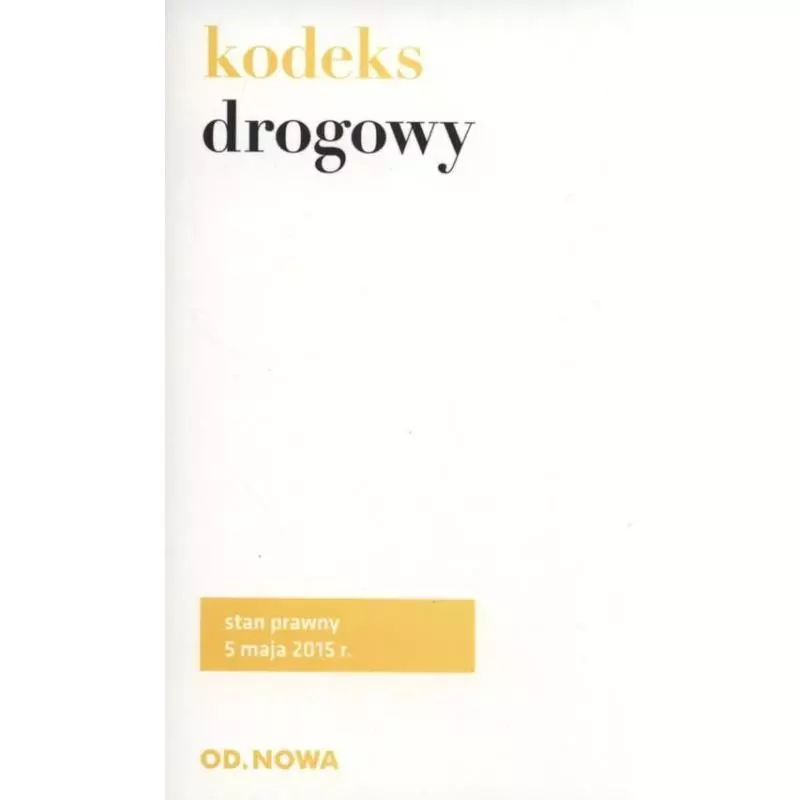 KODEKS DROGOWY - od.nowa