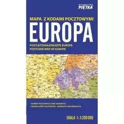 EUROPA MAPA Z KODAMI POCZTOWYMI - Piętka