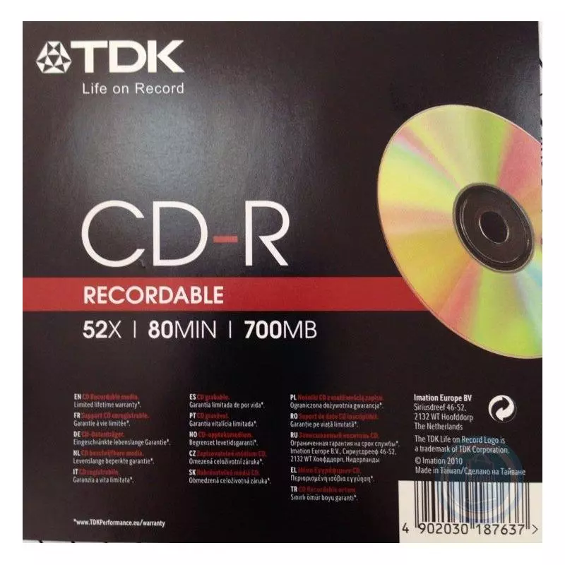 PŁYTA CD-R 700 MB 80 MIN - TDK