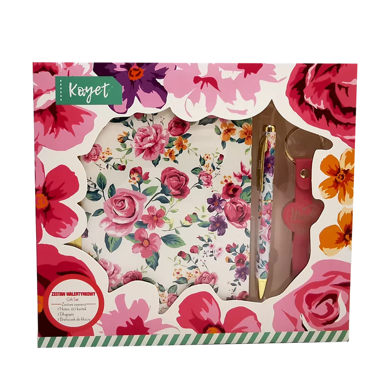 ZESTAW WALENTYNKOWY NOTES + DŁUGOPIS + BRELOCZEK - Joinco