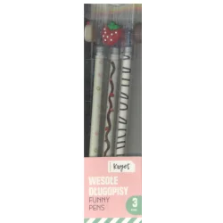 WESOŁE DŁUGOPISY WYMAZYWALNE 3 SZTUKI - Joinco